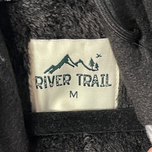 River Trail Mens Grey and White Plaid Fleece Lined Hoodie Jacket - NWT - Picture 4 of 5